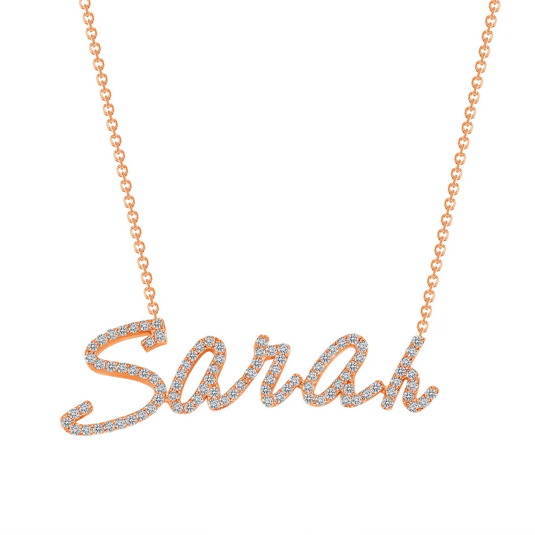 Colar Personalizado com Nome Em Zirconia Banhado a Ouro 18k