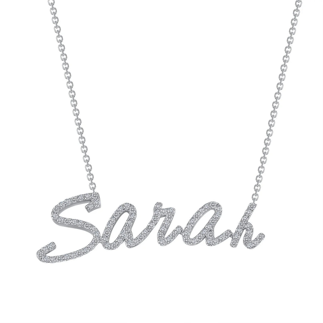 Colar Personalizado com Nome Em Zirconia Banhado a Ouro 18k