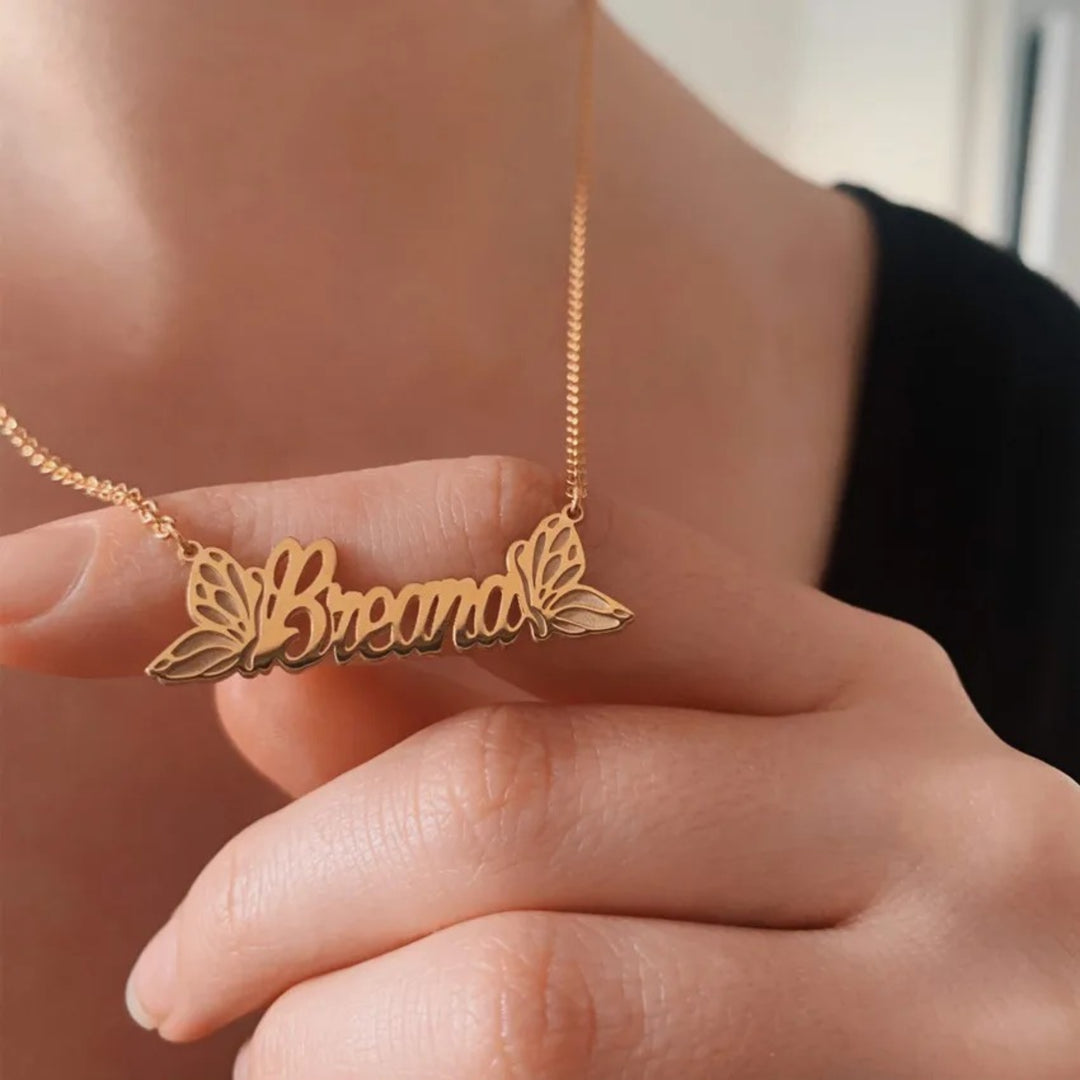 Colar Personalizado Com Nome E Desenho Banhado A Ouro 18k