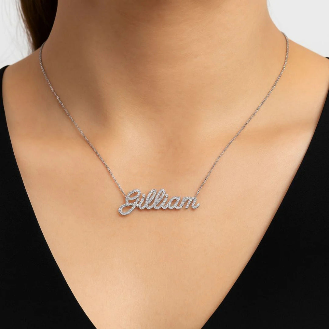 Colar Personalizado com Nome Em Zirconia Banhado a Ouro 18k