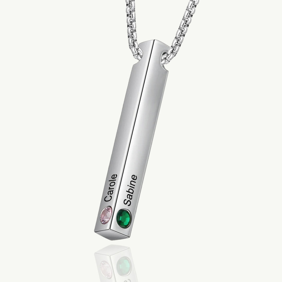 Colar Personalizado com Nome e Pedras em Aço Inoxidável
