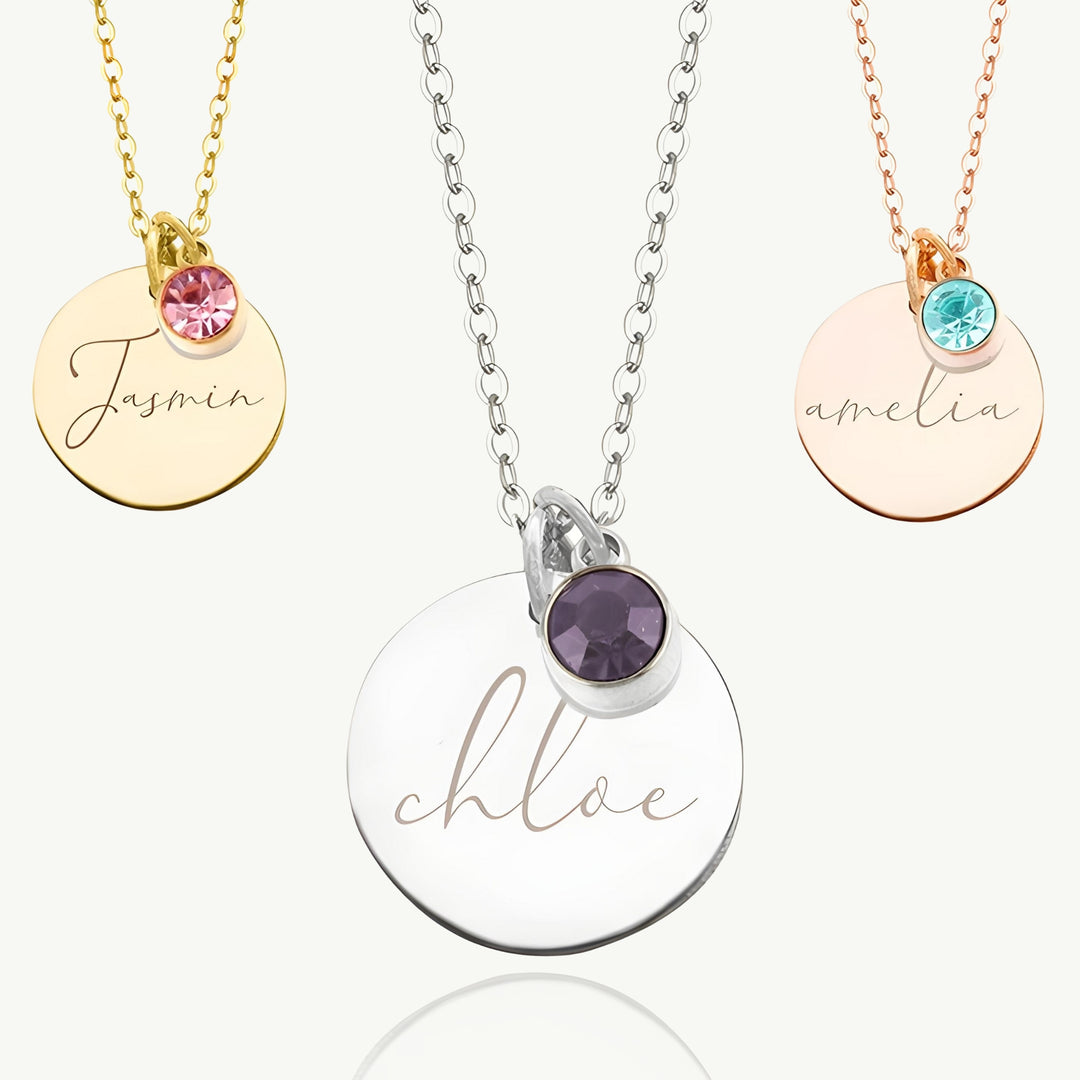 Colar Personalizado com Nome e Birthstone - Elegância Única