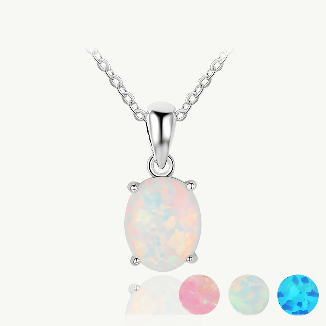 Colar Personalizado Com Pedra Opala Em Prata 925