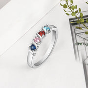 JewelOra-Anel de dedo personalizado de zircônia para mulheres, 4 birthstone, anéis de casamento personalizados, presentes exclusivos para a mãe, tamanho 6-12