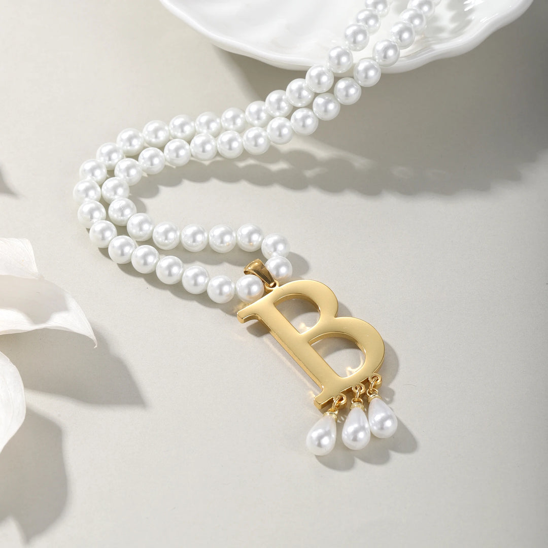 Colar Personalizado com Inicial e Pérolas Since - Ziriah