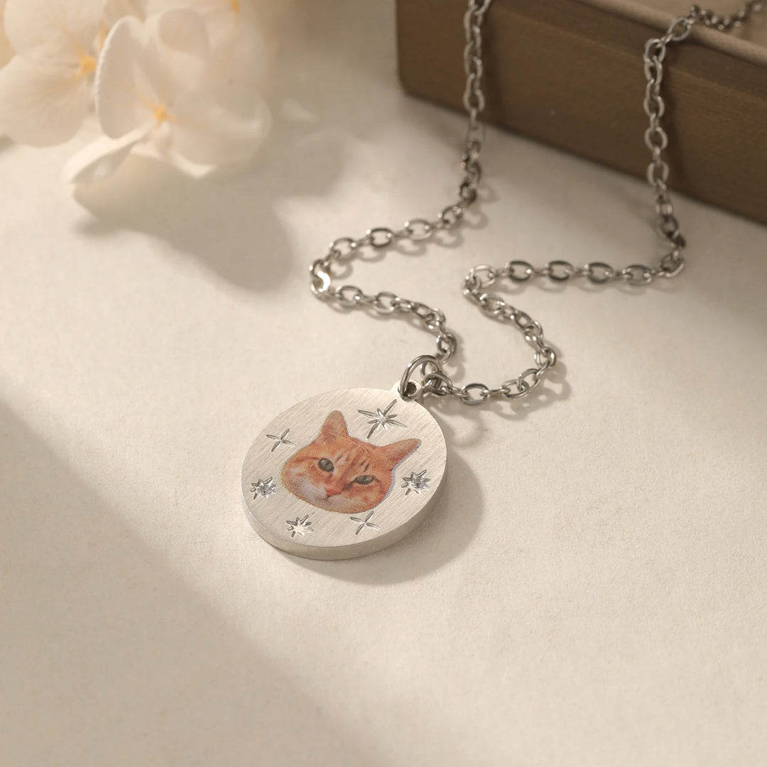 Colar de esmalte personalizado gato memorial colar gato esmalte jóias pet memorial gato presente para sua perda de animal de estimação jóias artesanais
