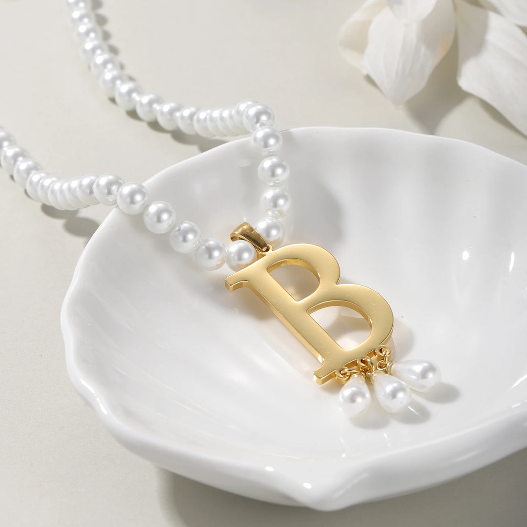Colar Personalizado com Inicial e Pérolas Since - Ziriah