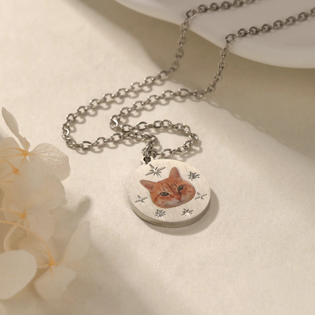 Colar de esmalte personalizado gato memorial colar gato esmalte jóias pet memorial gato presente para sua perda de animal de estimação jóias artesanais