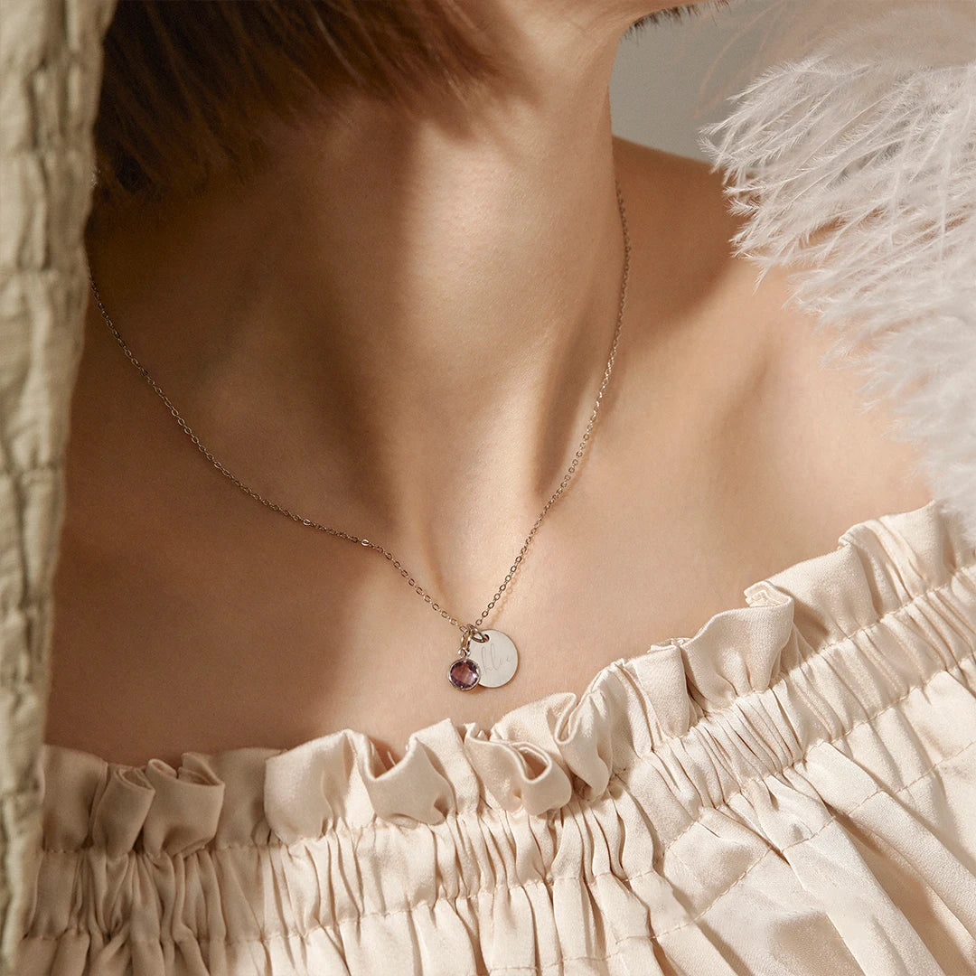 Colar com nome personalizado para mulheres, pingentes Birthstone, joias empilháveis, presente de aniversário, mamãe, esposa, filha, amigos