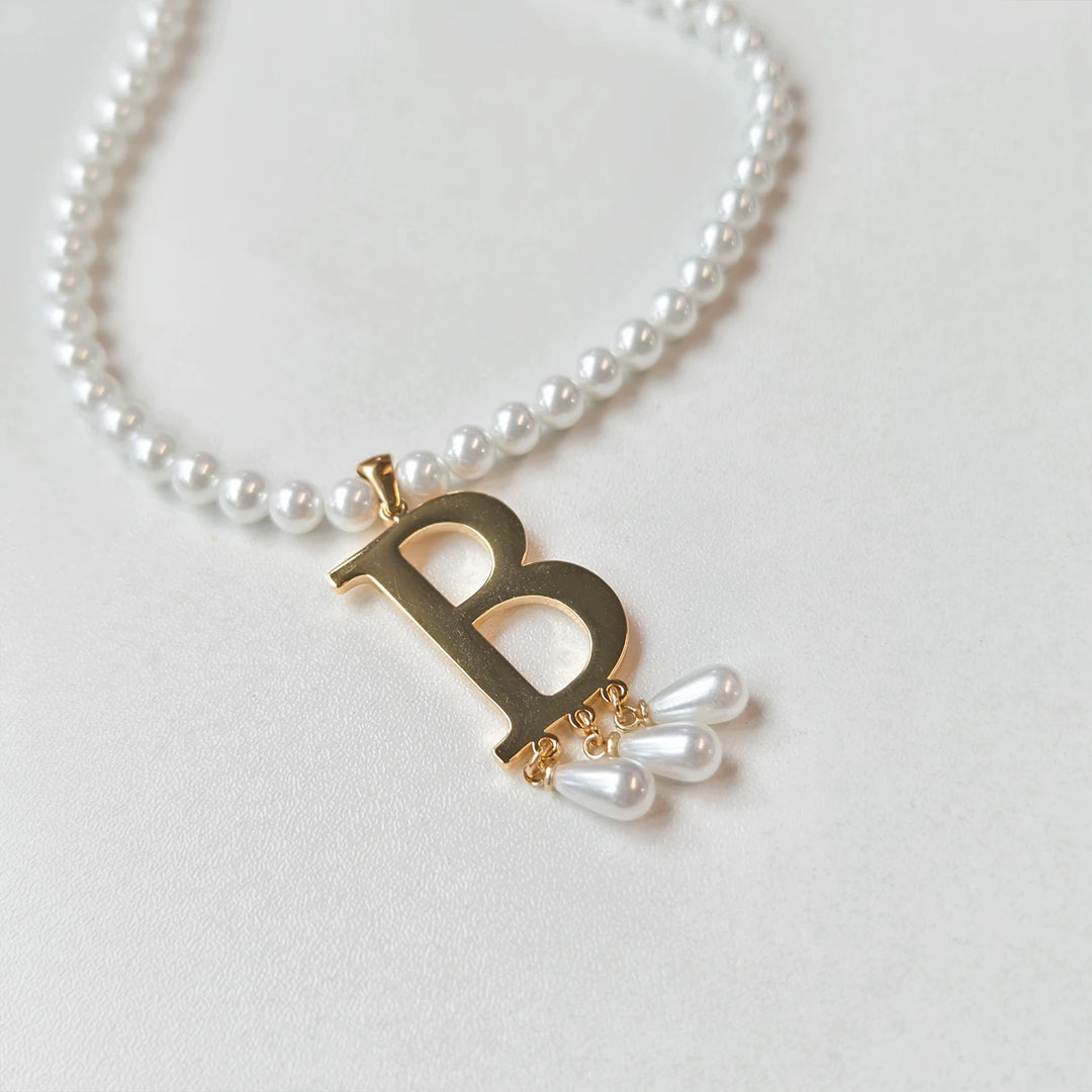 Colar Personalizado com Inicial e Pérolas Since - Ziriah