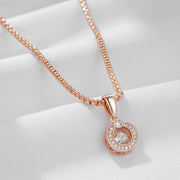Colar Feminino Zircônia Balançante Ouro Rosé 585 Cobre