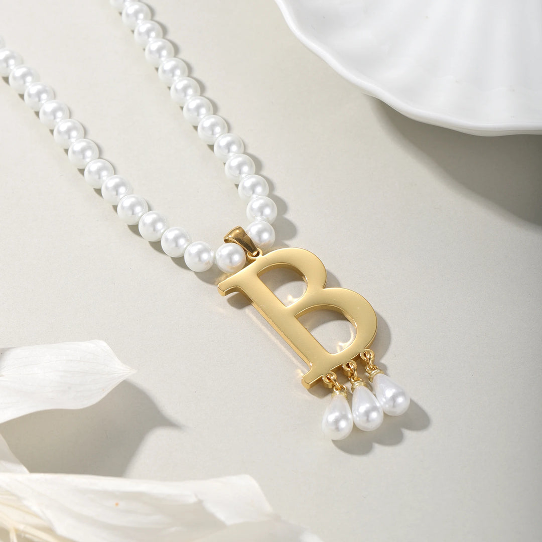 Colar Personalizado com Inicial e Pérolas Since - Ziriah