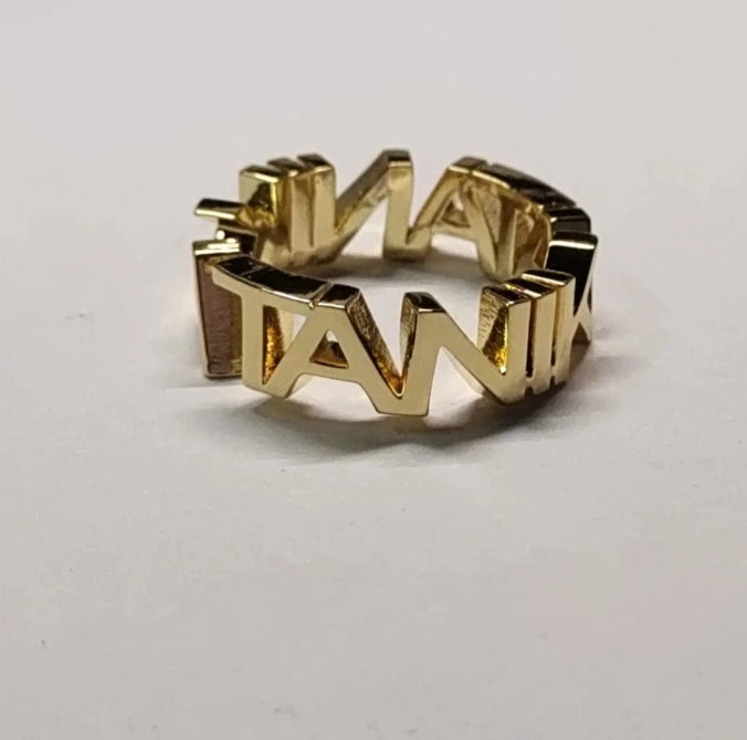Doremi 2.5mm letras grossas designer jóias anel meninas anel de dedo nome personalizado carta inicial anel feminino anel aberto jóias