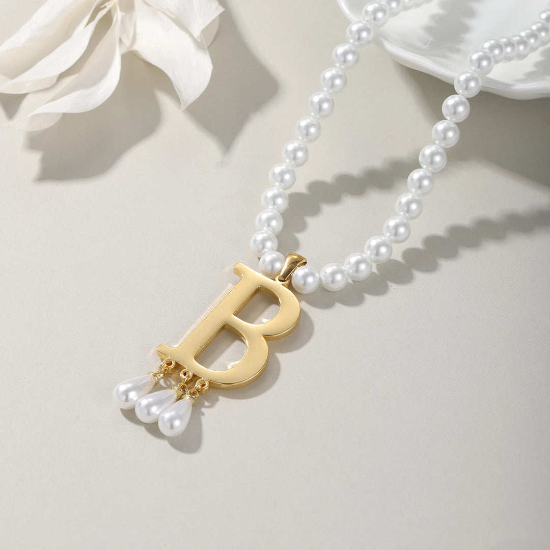 Colar Personalizado com Inicial e Pérolas Since - Ziriah