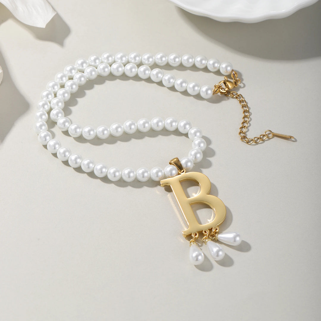 Colar Personalizado com Inicial e Pérolas Since - Ziriah