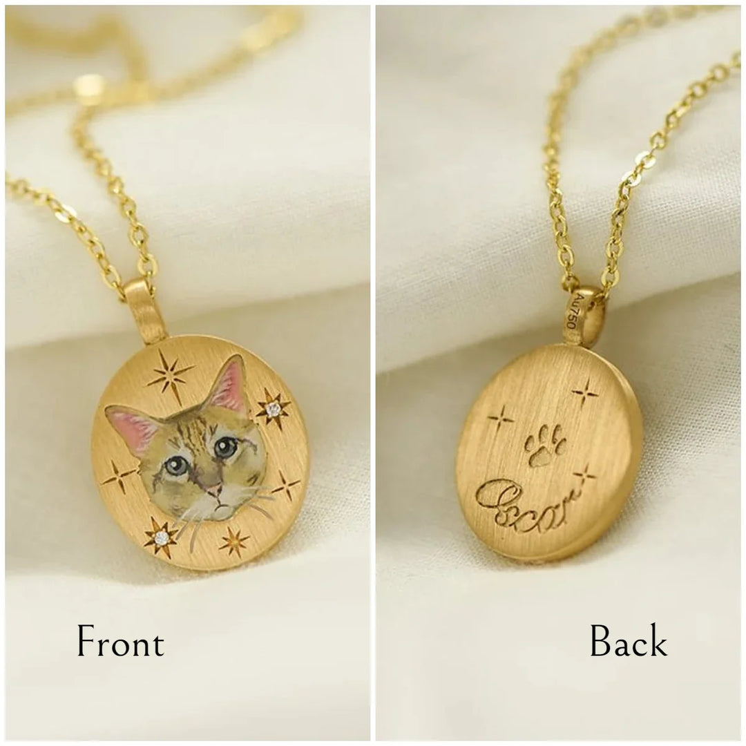 Colar de esmalte personalizado gato memorial colar gato esmalte jóias pet memorial gato presente para sua perda de animal de estimação jóias artesanais