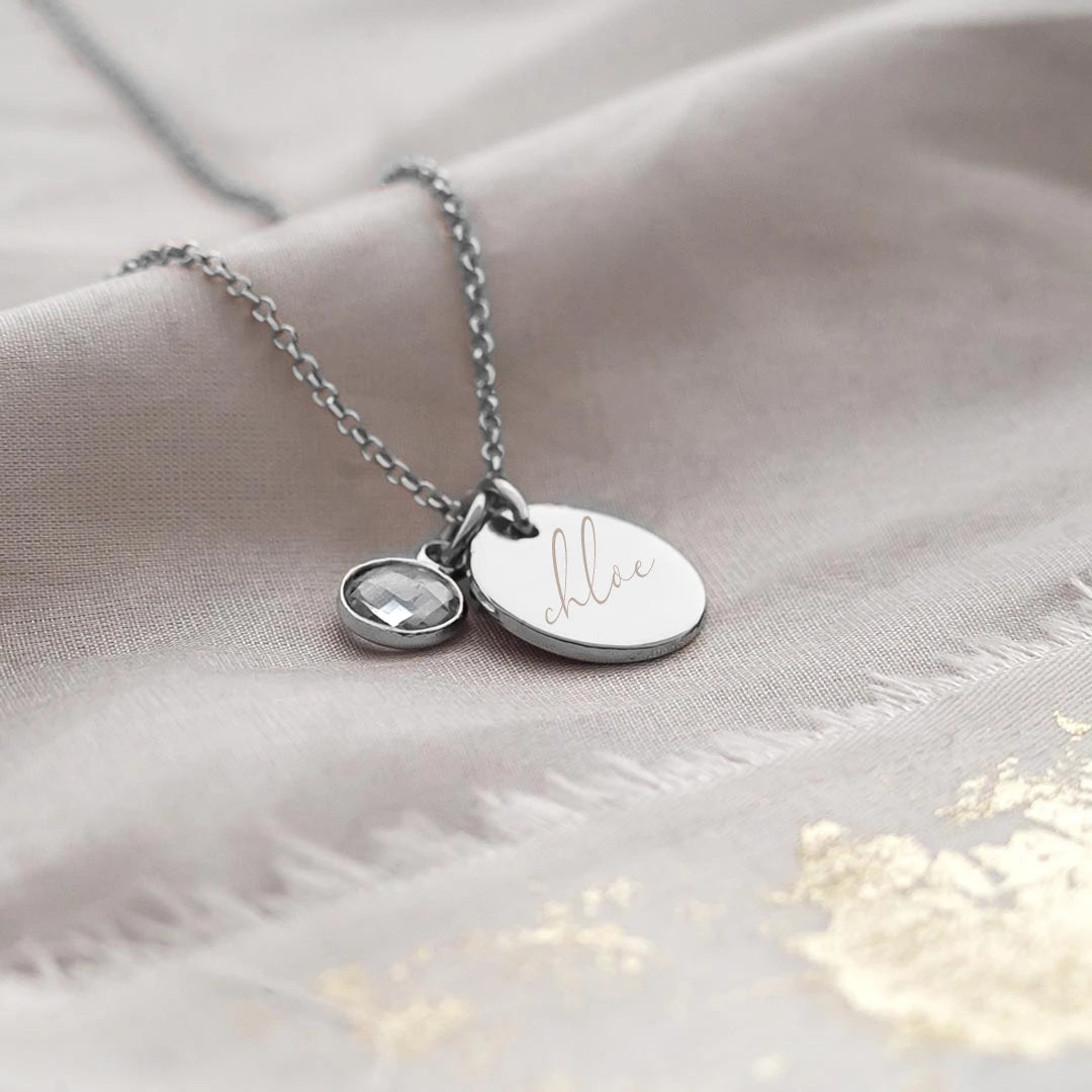 Colar com nome personalizado para mulheres, pingentes Birthstone, joias empilháveis, presente de aniversário, mamãe, esposa, filha, amigos