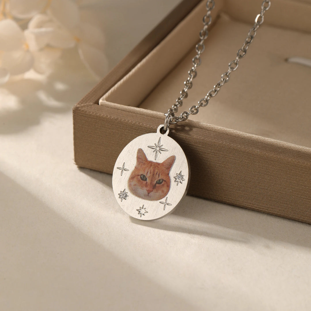 Colar de esmalte personalizado gato memorial colar gato esmalte jóias pet memorial gato presente para sua perda de animal de estimação jóias artesanais