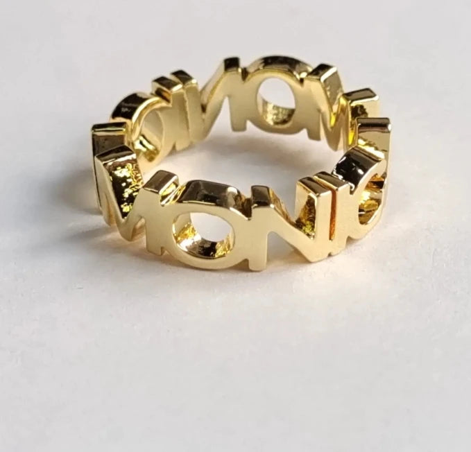Doremi 2.5mm letras grossas designer jóias anel meninas anel de dedo nome personalizado carta inicial anel feminino anel aberto jóias