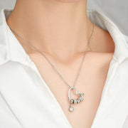 Personalizado gravado encantador coração colar criativo memorial amor presente personalizado birthstone pingentes presentes de natal para mulher