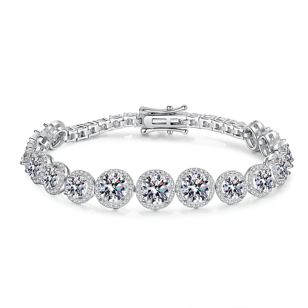 Pulseira de Moissanite com Halo a partir de 10 ct em Prata 925