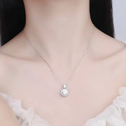 Colar Halo com Alça Cravejada de Moissanite em Prata 925