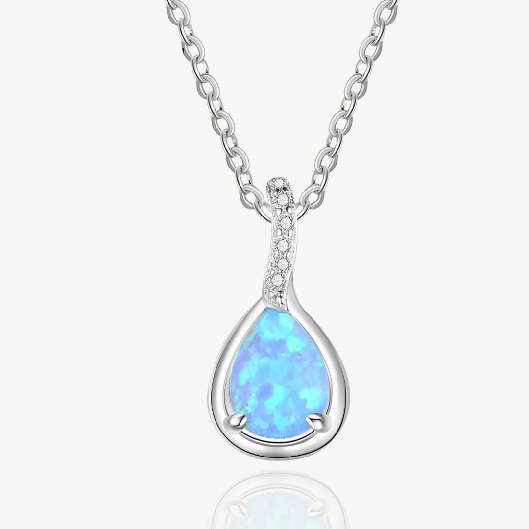 Colar Personalizado com Opala Azul e Prata Esterlina 925