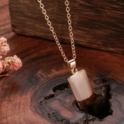 Colar Feminino Cobre Quadrado Glossy Minimalista Ouro Rosé