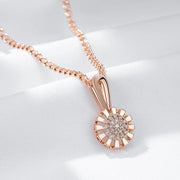 Colar Feminino Cobre Mandala Zircônia Cluster Ouro Rosé 585