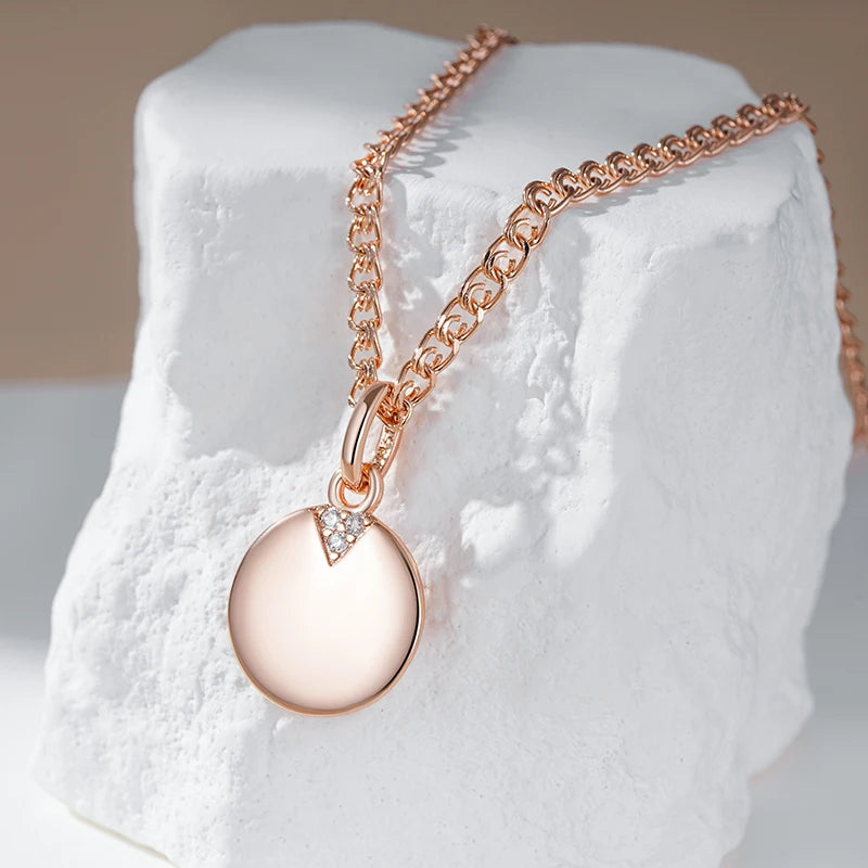 Colar Feminino Cobre Pingente Zircônia Glossy Ouro Rosé