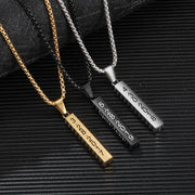 Nome personalizado homem pingente presente do ano novo para o pai jewelora personalizado 4 lado gravado barra vertical colar de aço inoxidável
