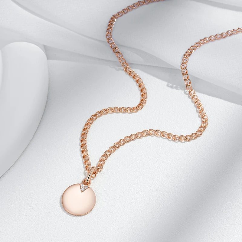 Colar Feminino Cobre Pingente Zircônia Glossy Ouro Rosé