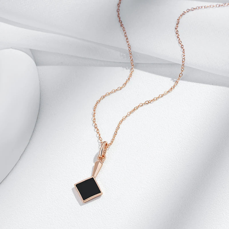 Colar Feminino Cobre Ônix Negro Ouro Rosé 585