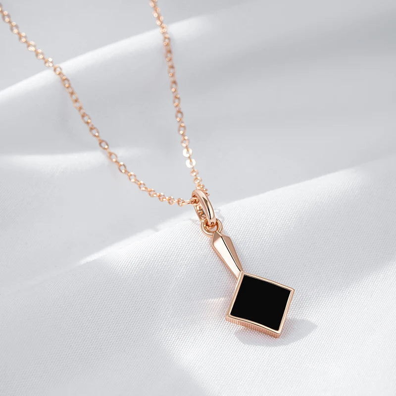 Colar Feminino Cobre Ônix Negro Ouro Rosé 585