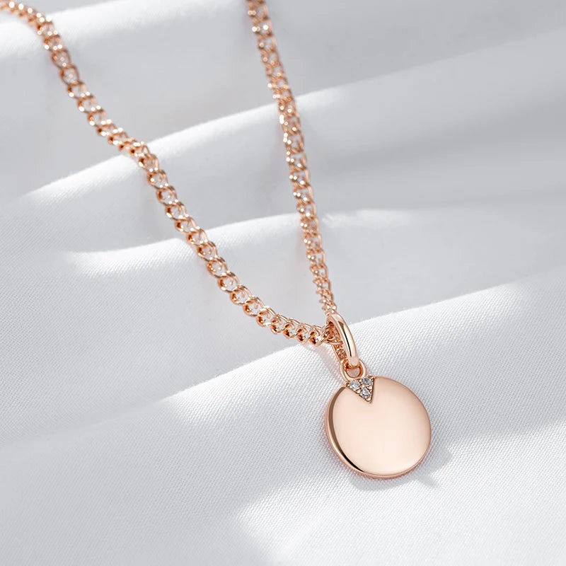 Colar Feminino Cobre Pingente Zircônia Glossy Ouro Rosé