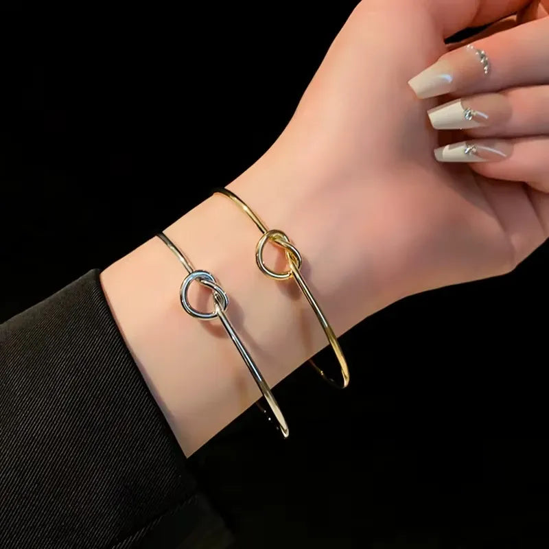 Pulseira Feminina Trançada Vintage Em Aço Inoxidável