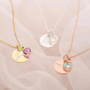 Colar com nome personalizado para mulheres, pingentes Birthstone, joias empilháveis, presente de aniversário, mamãe, esposa, filha, amigos
