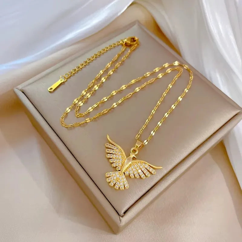 Colar Feminino Fênix Águia Poderosa em Aço Inoxidável