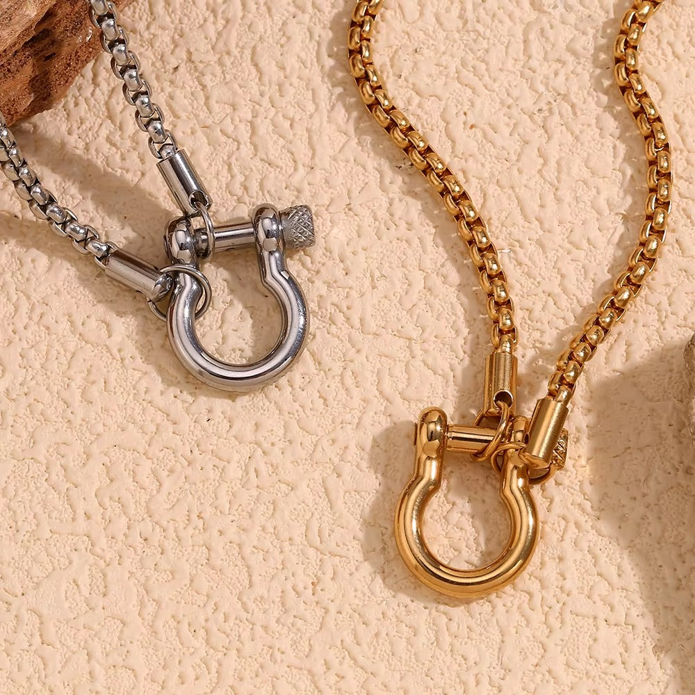 Colar Feminino Mosquetão Minimalista Aço Inoxidável - Ziriah