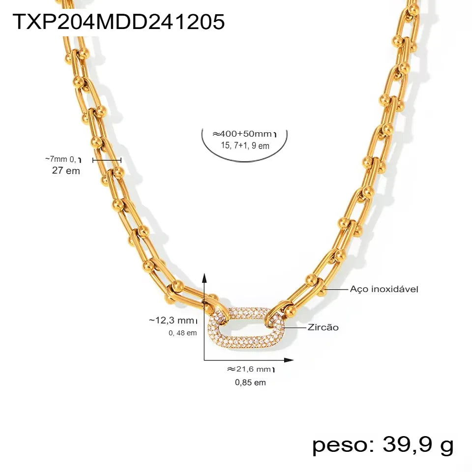 Kit Feminino Corrente Grossa Banhado Ouro 18k