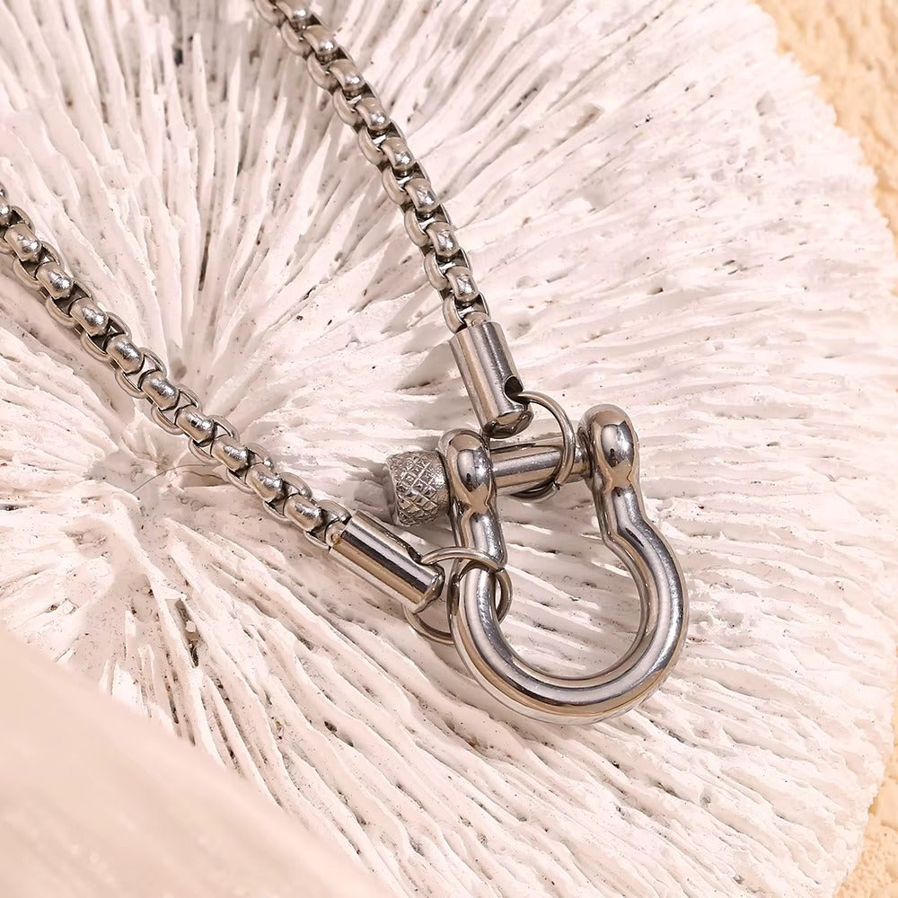 Colar Feminino Mosquetão Minimalista Aço Inoxidável - Ziriah