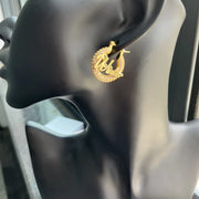 DUOYING-Custom Nameplate Bling Brincos, Mini Hoop Personalizado, 22mm, Carta, Aço Inoxidável Brilhante, Jóias Crianças