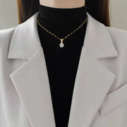 Colar Feminino Choker Simples Elegante em Aço Inoxidável