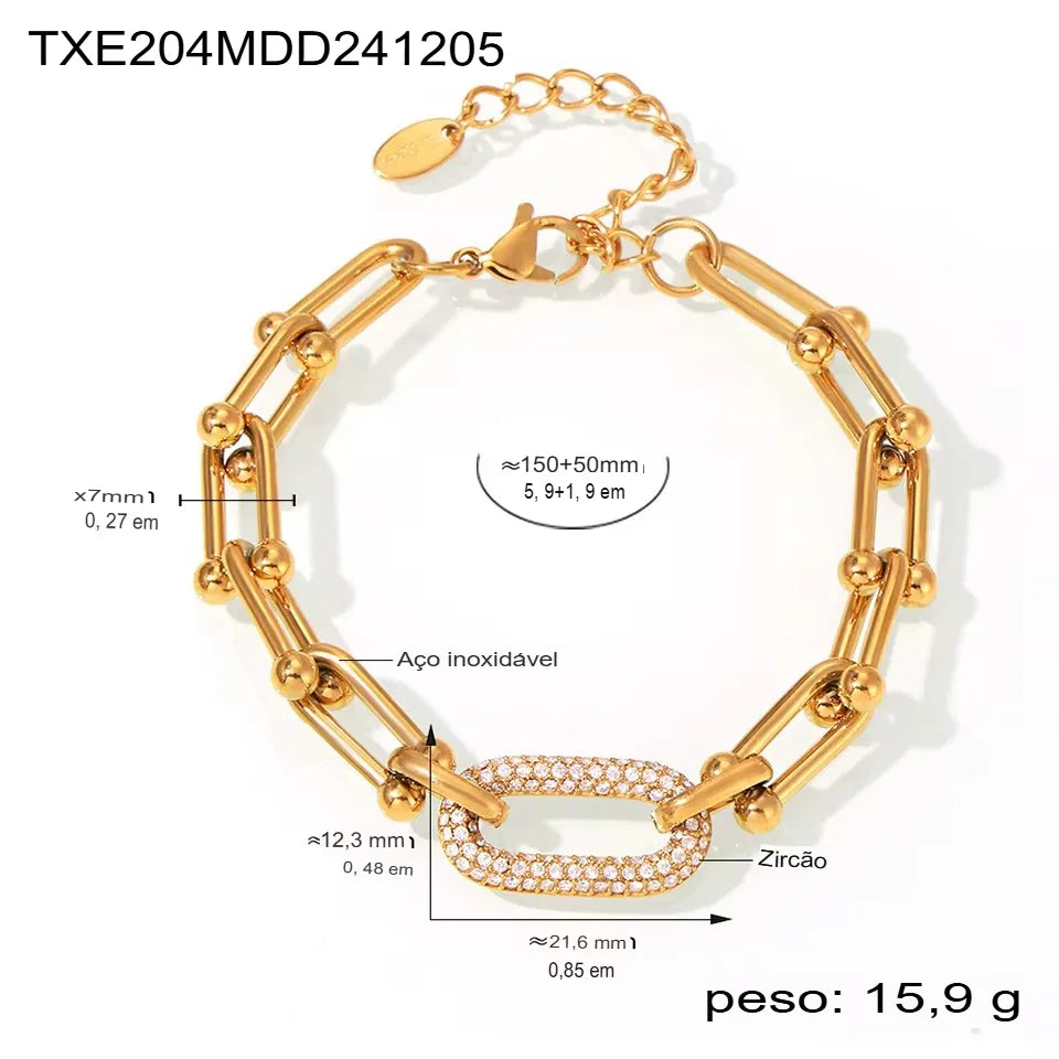 Kit Feminino Corrente Grossa Banhado Ouro 18k