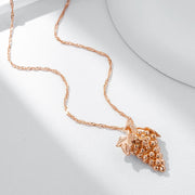 Colar Feminino Cobre Cacho de Uvas Botânico 3D Ouro Rosé 585