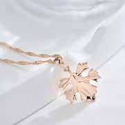 Colar Feminino Cobre Folha Bordo Glossy Natúreza Ouro Rosé