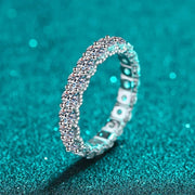 Aliança eternidade de moissanite 3 mm vista de lado