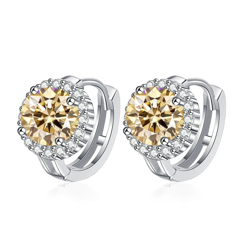Argolinha halo redondo de moissanite champanhe