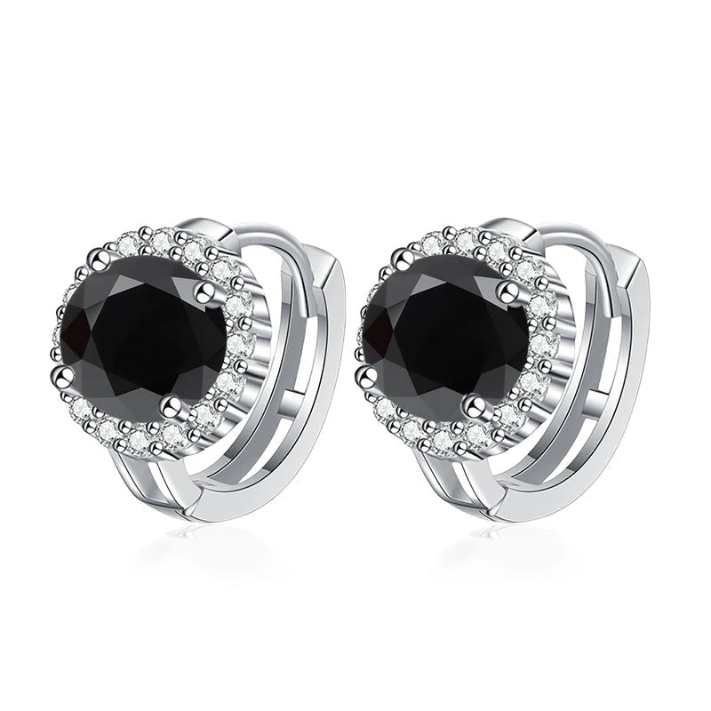 Argolinha halo redondo de moissanite preta