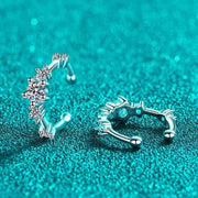 Ear cuff de moissanite de frente e de lado